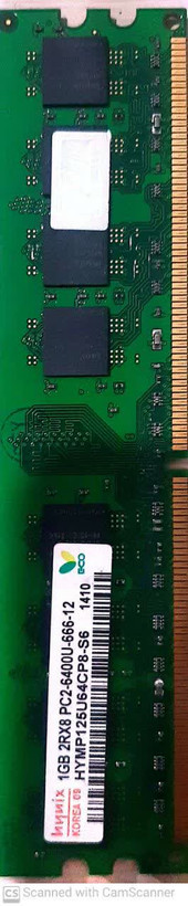 RAM 1GB DDR2 2RX8 PC2-6400U-666-12 KOREA