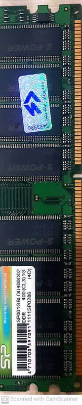 RAM 1GB DDR SP GBLDU400O02 400(CL3)1G(4O)