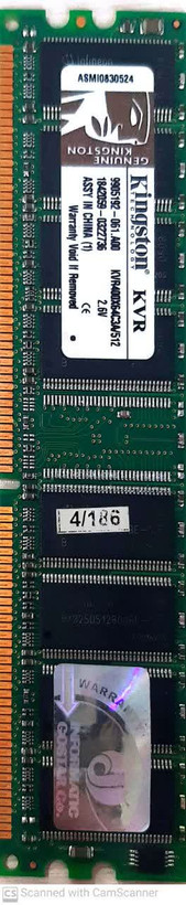 رم کامپیوتر کینگستون 512 مگابایت DDR1 (استوک)