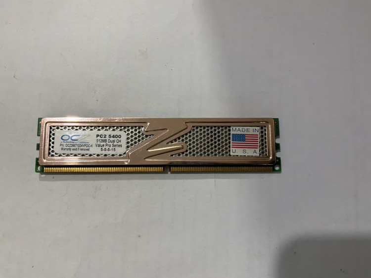 رم DDR2 512 MB OCZ DUAL CH VALUE PRO SERIES5-5-5-15(استوک) OCZ26671024VPDC-K