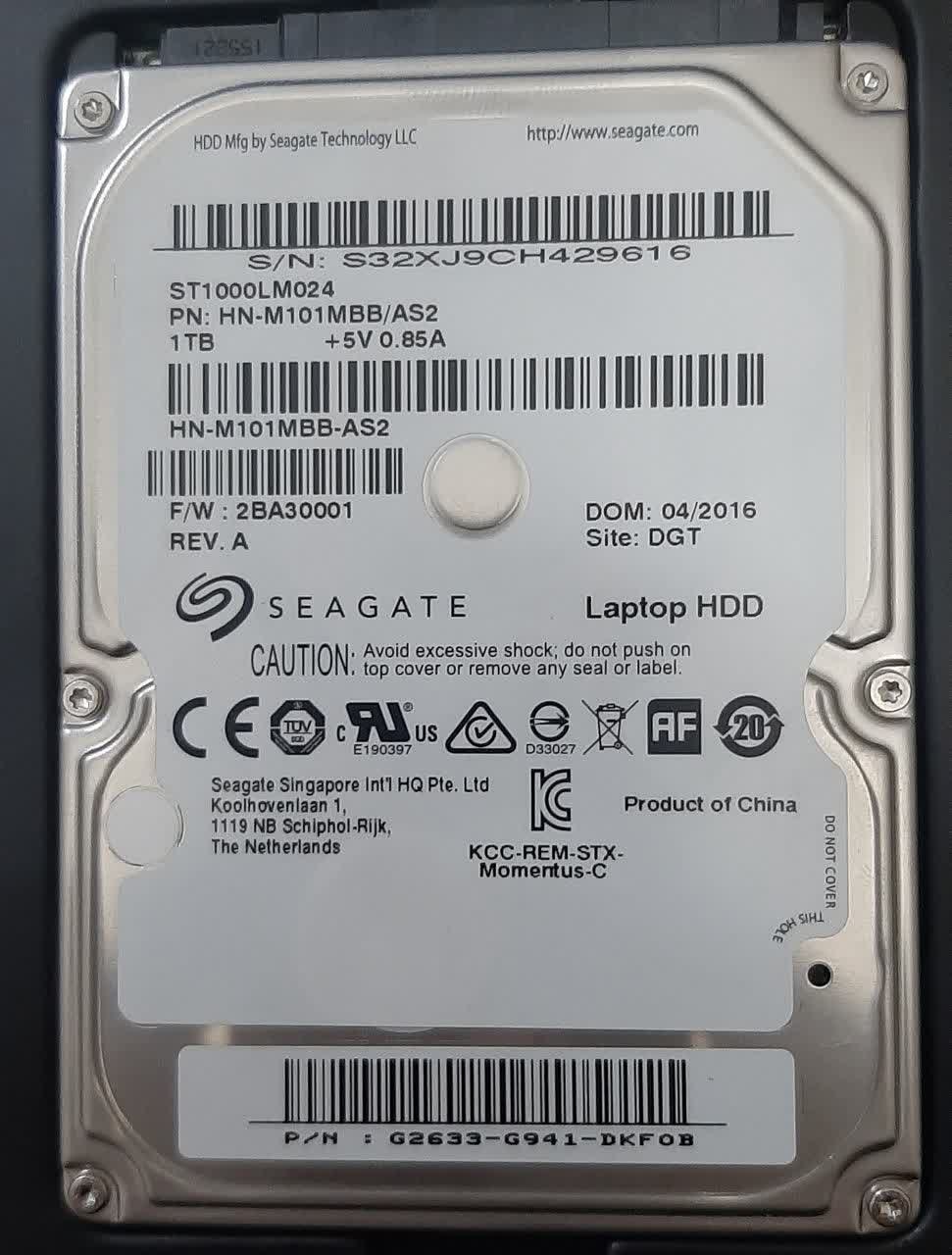 هارد دیسک لپ تاپ 1 ترا بایتی سیگیت 2.5 اینچی   SATA   مدل ST1000LM024 (استوک)