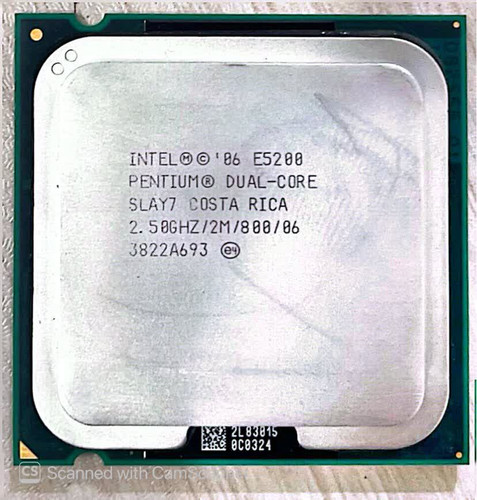 پردازنده اینتل Pentium E5200 دو هستهای، فرکانس ۲.۵ گیگاهرتز،
